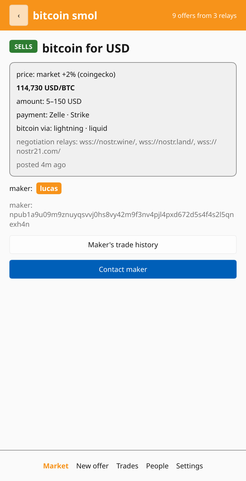 an offer, opened
